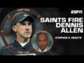 Stephen A. & Shannon Sharpe’s INSTANT reaction to the Saints firing HC Dennis Allen | First Take