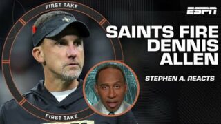 Stephen A. & Shannon Sharpe’s INSTANT reaction to the Saints firing HC Dennis Allen | First Take